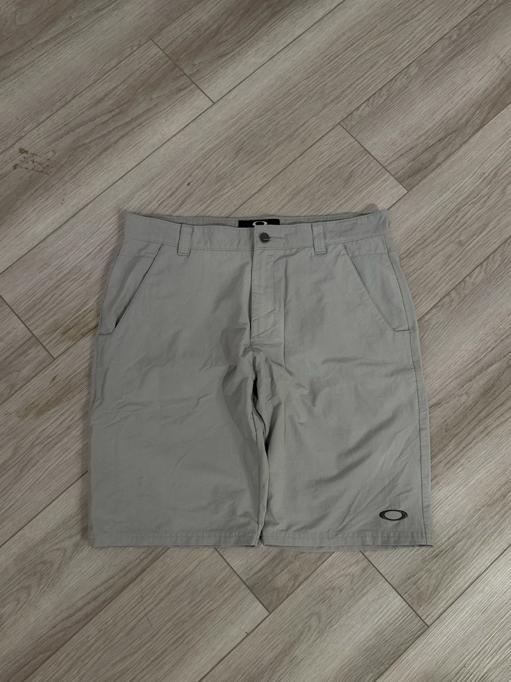 Oakley Light Gray Flat-Front Performance Shorts